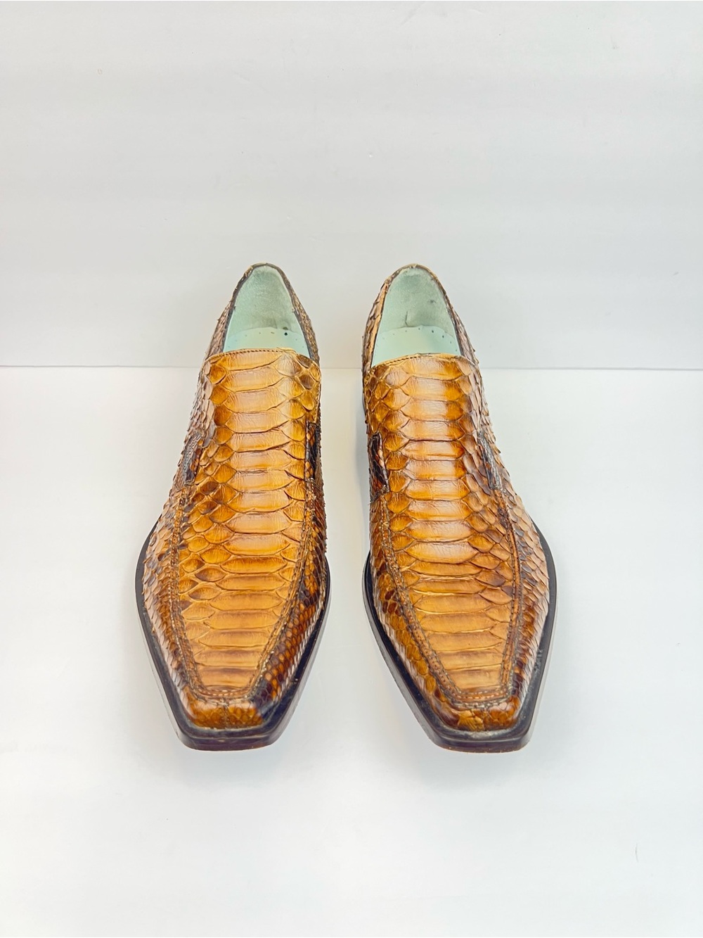 Kenneth Cole Crocodile Skin Leather Made In Italy Shoes Men’s Size 11 Brown Tan